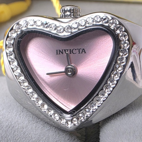 NEW Invicta Mini Angel Women's Ring Watch Pink Heart Dial 18.5mm (49571) #0594 - Picture 1 of 6